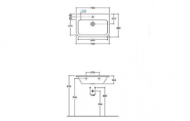Раковина для ванної підвісна Globo STONE 70x48x16.5 см без отворів під змішувач біла SSN06.BI