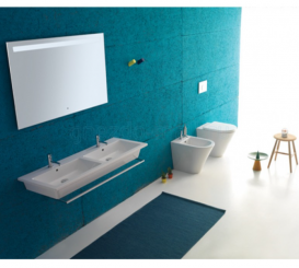 Раковина для ванної підвісна Globo FORTY3 125х47х14 см без отворів під змішувач біла FO125.BI