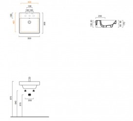 Раковина для ванної підвісна Catalano New Zero 50х50 керамічна колір білий матовий 150ZPBM