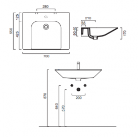 Раковина для ванной подвесная Catalano Sfera Comfort 70х55 без перелива керамика цвет белый 170HENO00