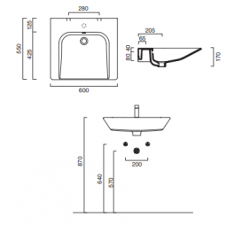 Раковина для ванной подвесная Catalano Sfera Comfort 60х55 с переливом керамика цвет белый 160HE00