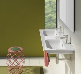 Раковина для ванної підвісна подвійна прямокутна Catalano Sfera 125х50 кераміка колір білий 1125SFD00