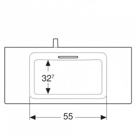 Раковина для ванной подвесная Geberit One 90 см санфарфор белый/ KeraTect заслонка белый блестящий 500.390.01.3