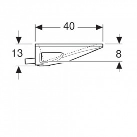 Раковина для ванной подвесная Geberit One 120 см санфарфор белый/ KeraTect заслонка полированный хром 500.392.01.2