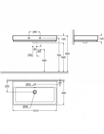 Раковина для ванної підвісна Grohe Cube Ceramic 101 см альпін-білий 3938600H