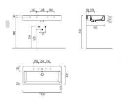 Раковина для ванної підвісна GSI Kube 100 біла 8923 1 11