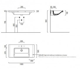 Раковина для ванной подвесная GSI Norm 100 белая 8623 1 11