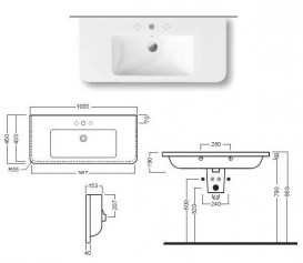 Раковина для ванної підвісна Hatria Erika Pro 100х45 см білий YXGN01