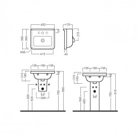 Раковина для ванной подвесная Hatria Erika Pro 45х38 см белый YXGI01