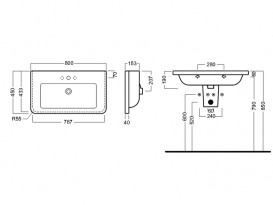 Раковина для ванної підвісна Hatria Erika Pro 80х45 см білий YXGM01