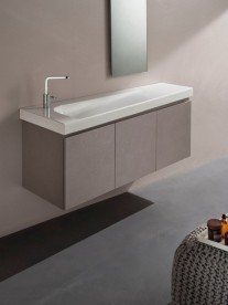 Раковина для ванной подвесная Hatria Grandangolo с отверстием под смеситель полка справа 130х50 см белый YXF501