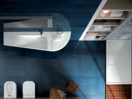 Раковина для ванної підвісна Hatria Grandangolo полку зліва 130х50 см білий Y0V001