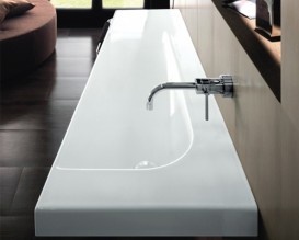 Раковина для ванної підвісна Hatria Grandangolo полку зліва 130х50 см білий Y0V001