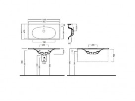 Раковина для ванної підвісна Hatria LE FIABE 1000x485 Y1BQ01