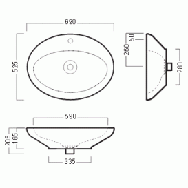 Раковина для ванной накладная Hatria Sculture 52.5x69 см санфарфор белый Y0MV01