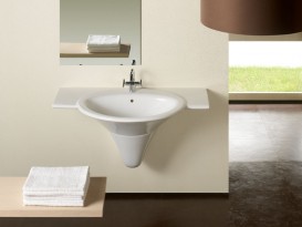 Раковина для ванної накладна / підвісна Hatria Sculture 58.5x110 см санфарфор білий YR3801