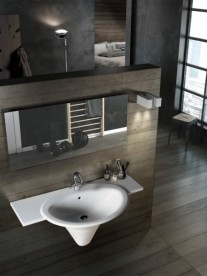 Раковина для ванної накладна / підвісна Hatria Sculture 58.5x110 см санфарфор білий YR3801