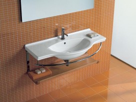 Раковина для ванної підвісна Hatria Sophie 49.5х105 см санфарфор білий YU9001