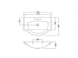 Раковина для ванної підвісна Hatria Sophie 49.5х75 см санфарфор білий Y0FG01
