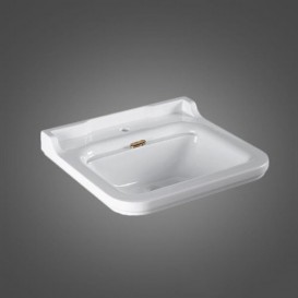 Раковина для ванной подвесная или на пьедестал Kerasan Waldorf 60x55 санфарфор белая бронза 4140K3