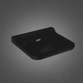 Раковина для ванной подвесная или на пьедестал Kerasan Waldorf 60x55 санфарфор черный глянцевый хром 4140K4