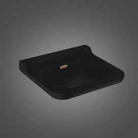 Раковина для ванной подвесная или на пьедестал Kerasan Waldorf 60x55 санфарфор черный глянцевый бронза 4140K6