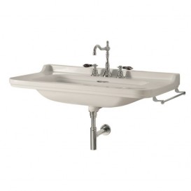 Раковина для ванной подвесная или на пьедестал Kerasan Waldorf 80x55 санфарфор белая хром 4141K1