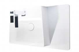 Раковина для ванной подвесная каменная Volle Solid surface с полочкой 58х37 см белый 13-40-415