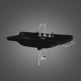 Раковина для ванной подвесная Kerasan Waldorf 100x55 санфарфор черный глянцевый бронза 4142K6