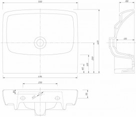 Раковина для ванной подвесная Kolo Nova PRO без отверстия M31051000