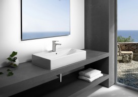 Раковина для ванної підвісна / накладна Roca Diverta 75х44 з отвором для змішувача кераміка біла A327110000