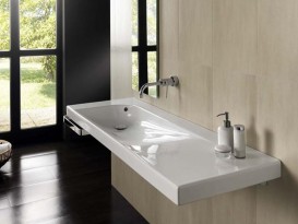 Раковина для ванної підвісна / накладна Hatria Grandangolo 50x100 см санфарфор білий Y0VA01