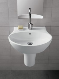 Раковина для ванної підвісна / накладна Hatria Nido 44.5x56 см санфарфор білий Y0TT01