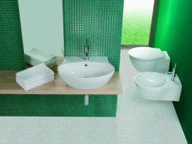 Раковина для ванної підвісна / накладна Hatria Nido 44.5x56 см санфарфор білий Y0TT01