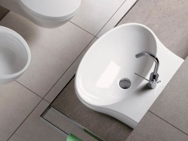 Раковина для ванної підвісна / накладна Hatria Nido 44.5x56 см санфарфор білий Y0TT01