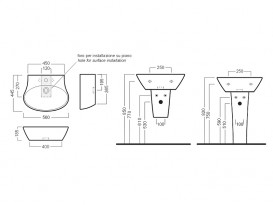 Раковина для ванної підвісна / накладна Hatria Nido 44.5x56 см санфарфор білий Y0TT01