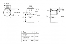 Раковина для ванної підвісна Roca Beyond 46х47с вбудованим напівп'єдесталом і отвором під змішувач FINECERAMIC біла A3270B1000