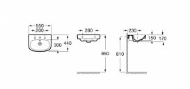 Раковина для ванної підвісна Roca Debba 55х44 з одним отвором під змішувач кераміка білий A325995000