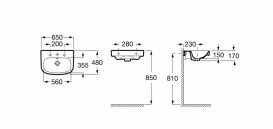 Раковина для ванной подвесная Roca Debba 65х48 с одним отверстием под смеситель керамика белый A325993000