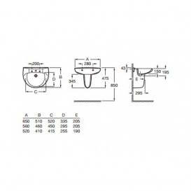Раковина для ванної підвісна Roca колекція Victoria біла A327395000