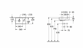 Раковина для ванної підвісна Villeroy & Boch колекція Avento біла 43003L01