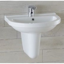 Раковина для ванной подвесная Volle Solar 60.9х52.1 см с полупьедесталом керамика белая 13-93-441