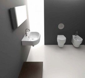 Раковина для ванной полукруглая Kerasan K09 подвесная/накладная 63х46 см белая 364601