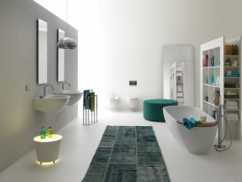 Раковина для ванної напівкругла Kerasan Aquatech підвісна 70х52 см біла 374001