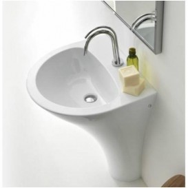 Раковина для ванної напівкругла Kerasan Aquatech підлоги 60х51 см біла 374101