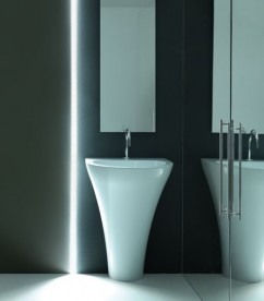 Раковина для ванної напівкругла Kerasan Aquatech підлоги 60х51 см біла 374101