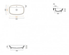 Раковина для ванної полувстраіваемие Catalano Green Lux 65х42 керамічна колір білий 165GRLXN00