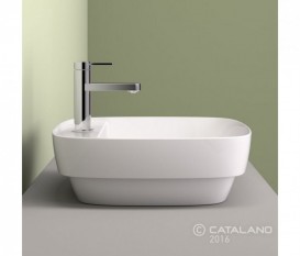 Раковина для ванной полувстраиваемая Catalano Green Lux 42х42 керамическая цвет белый 142GRLXN00