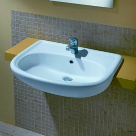 Раковина для ванної полувстраіваемие Roca Meridian 55х42 см кераміка біла A32724S000