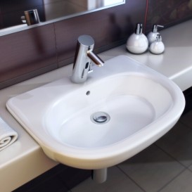 Раковина для ванної полувстраіваемие Roca Meridian 55х42 см кераміка біла A32724S000